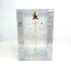 Vintage Glass Christmas Gold Star Charm Tree